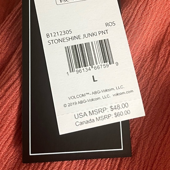 Volcom Flowy Pants — Orange (Size L) - Picture 4 of 7